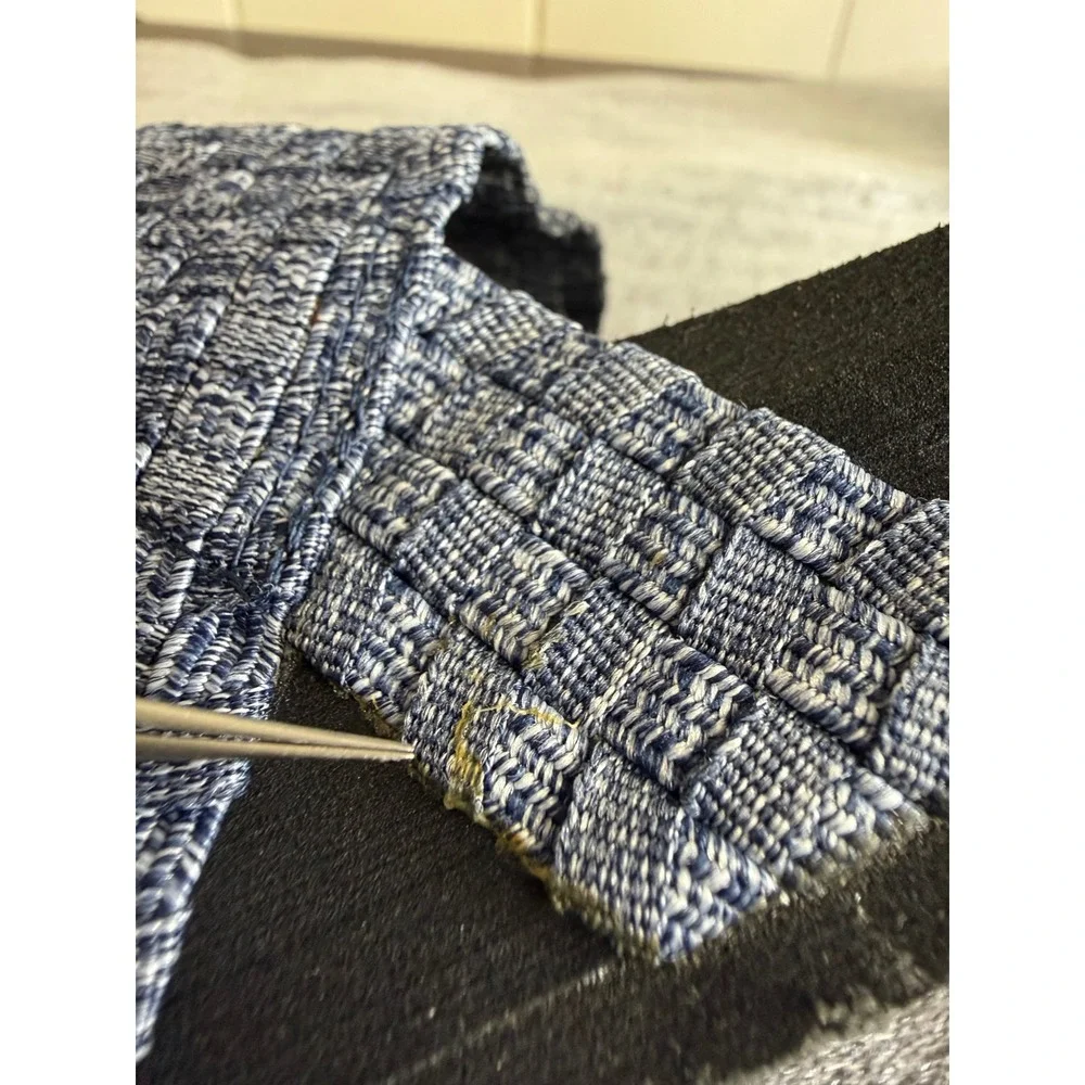 Yellow Box Sandals Women's 9 Blue Fabric Woven Elastic Comfort Slingback Sandals - Picture 9 of 11